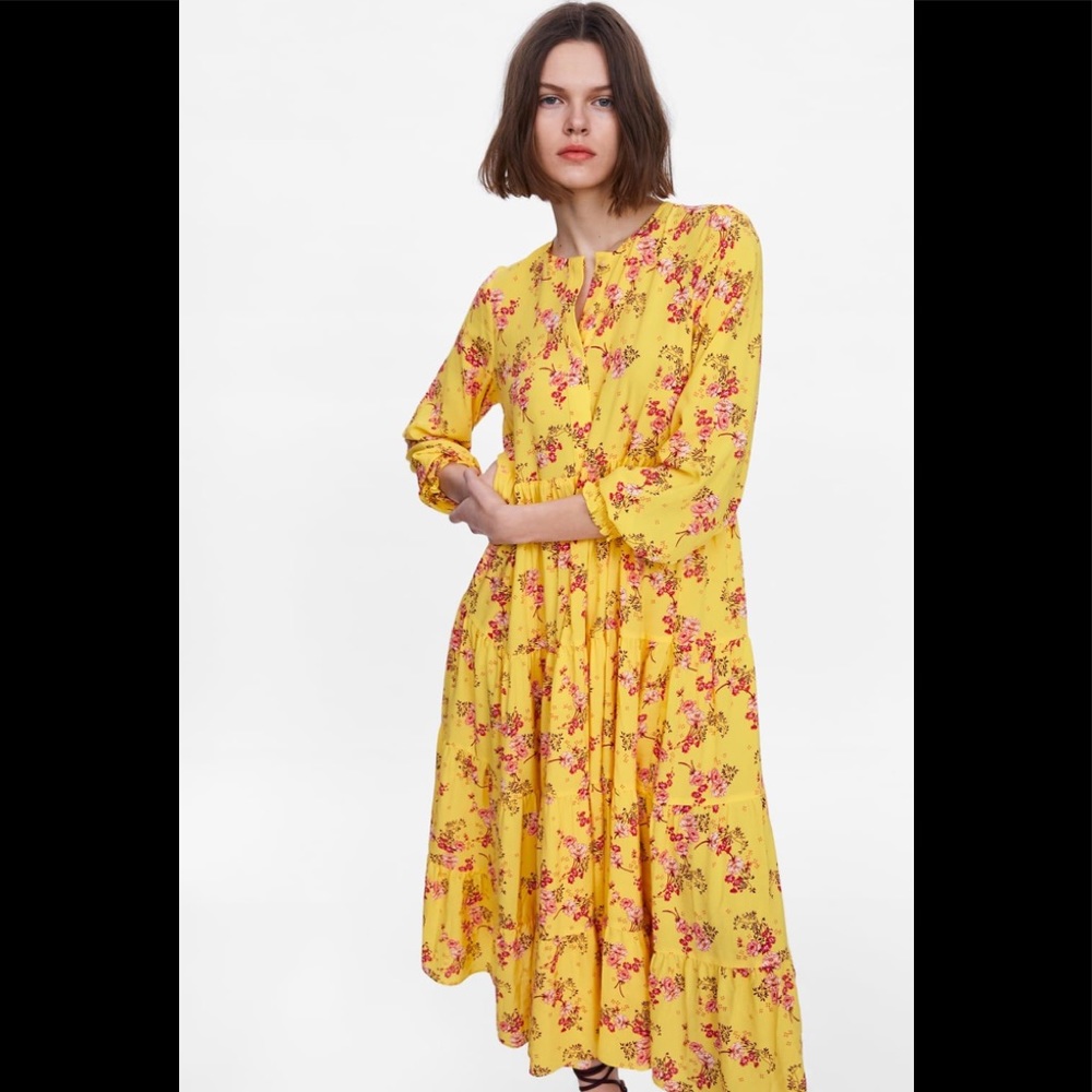 Zara long sleeve floral dress